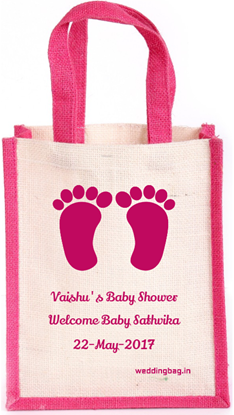 Baby Sweet Feet - Girl Baby shower Personalized Jute Bag