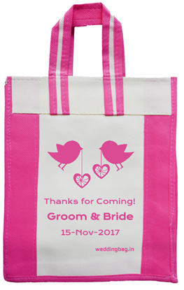 Royal Pink - Thank you - Wedding Return Gift Bag - Non woven